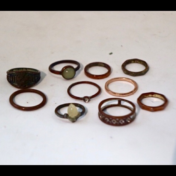 Copper Stone Ring Set - Picture 3 of 4